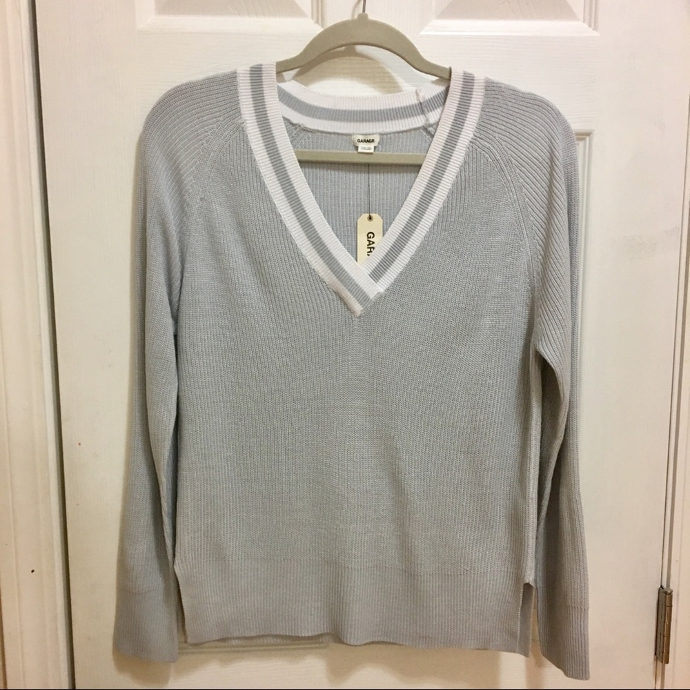 Garage V-Neck Varsity Sweater